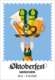 Wiesnplakat 2025 - Das neue Oktoberfestplakat ist da! (c) RAW/LHM - Amiera Harithas und Dianah-Charles Francis