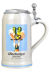 Oktoberfestkrug 2025 mit Zinndeckel